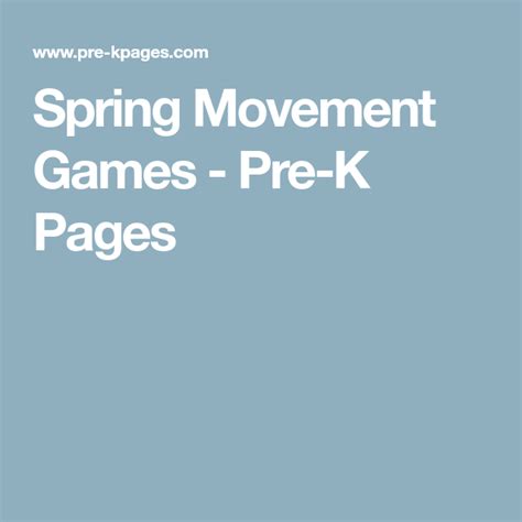 spring movement games pre k pages pre k pages teaching abcs teacher planning