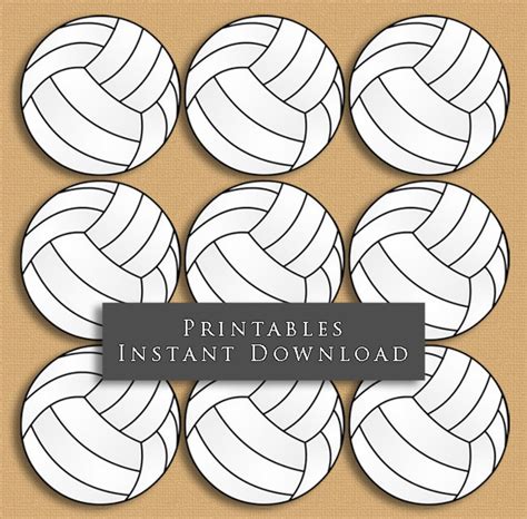 25 Volleyball Printable Cupcake Toppers Sports Theme Etsy