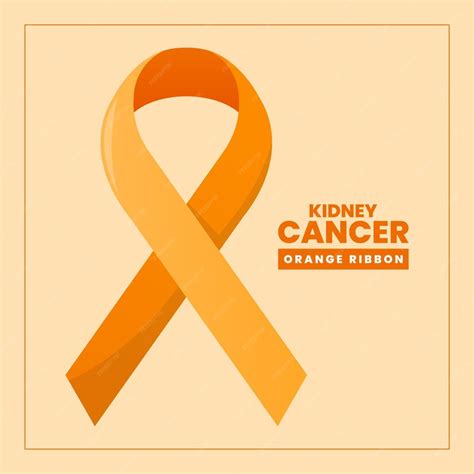 Premium Vector Kidney Cancer Orange Ribbon Eps Vector