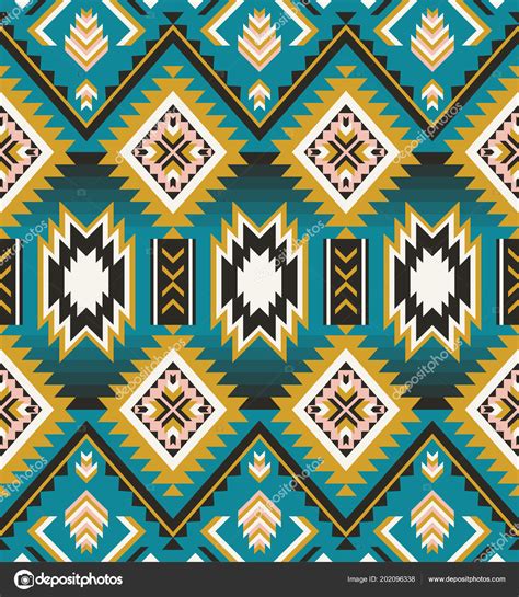 Aztec Geometric Seamless Pattern Native American Indian