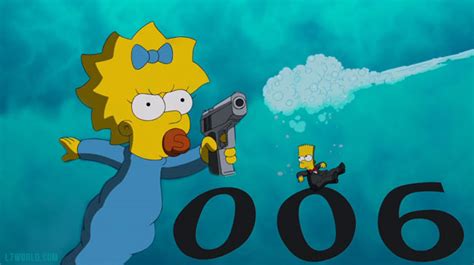 Simpsons James Bond Bart Maggie Gun Underwater Treehouse Of Horror 27 L7 World