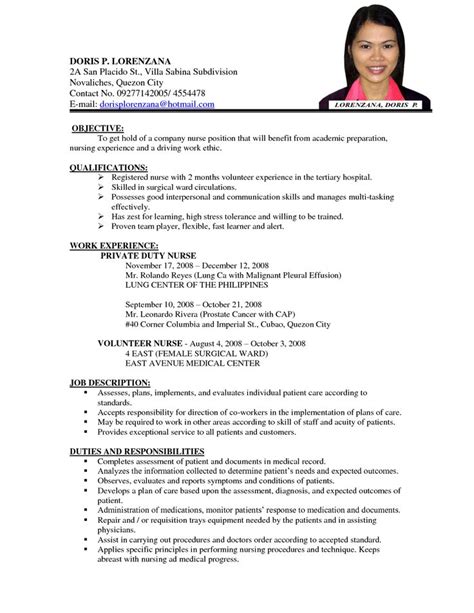 Personal data, contact details, education, professional experience, and. nursing curriculum vitae examples - Google Search | Job ...