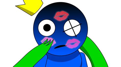 Blue X Green Green Kissing Blue Rainbow Friends Animation Meme Youtube