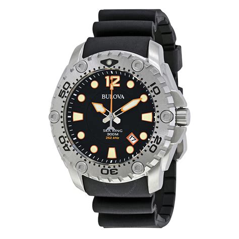 Bulova Sea King Professional Dive Black Dial Mens Watch 96b228