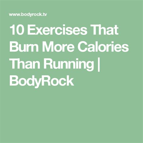 10 Exercises That Burn More Calories Than Running Exercise Burns