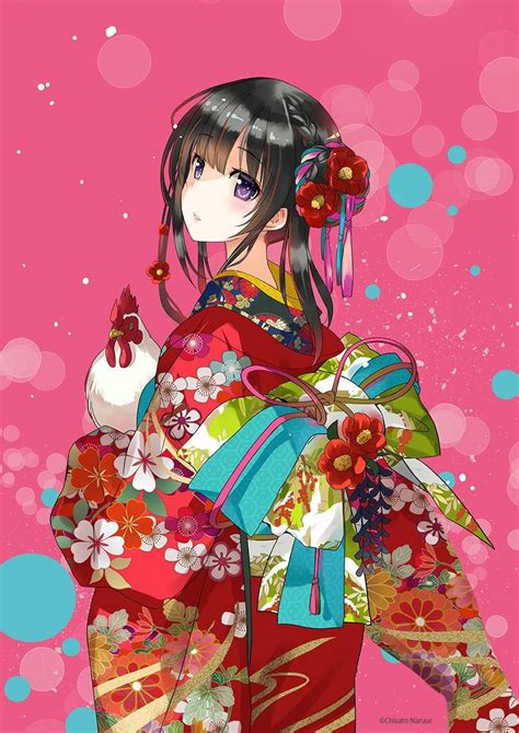 Red Kimono Original In Anime Kimono Cute Anime Character Anime