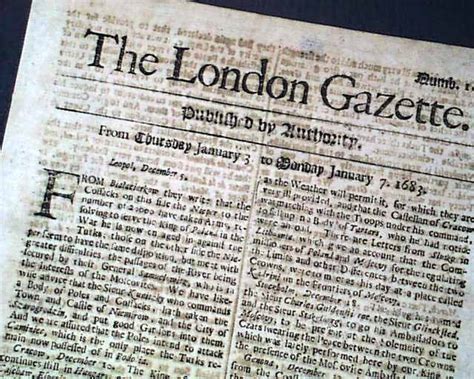The city of london is one of the world's biggest financial centres. Genuine London Gazette newspaper from 1683... - RareNewspapers.com