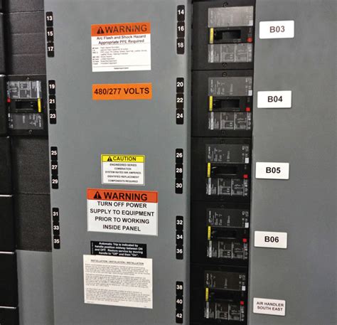 How should i label the main meter service panel and the service distribution panel with all the breakers for the electrical tools required: Electrical Panel Labeling Requirements Osha / Area In Front Of Electrical Panel Be Clear For 36 ...