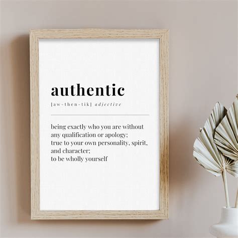 Authentic Definition Inspirational Quote Art Authentic Quote Etsy