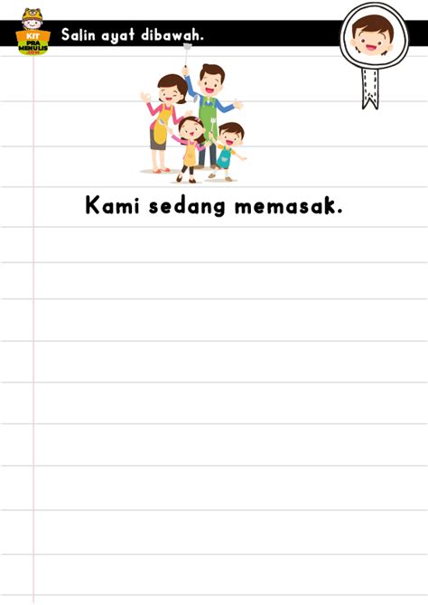 Latihan menulis dan membaca untuk prasekolah. Latihan Menulis Prasekolah PDF Ayat Mudah Tema Keluarga ...