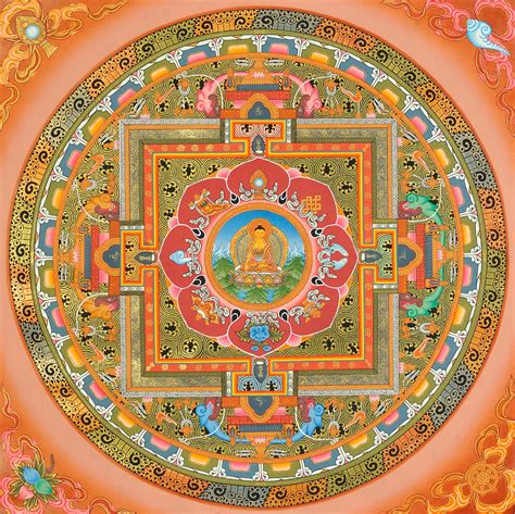 thangka mandala do buddha pintura tibetana cintamani