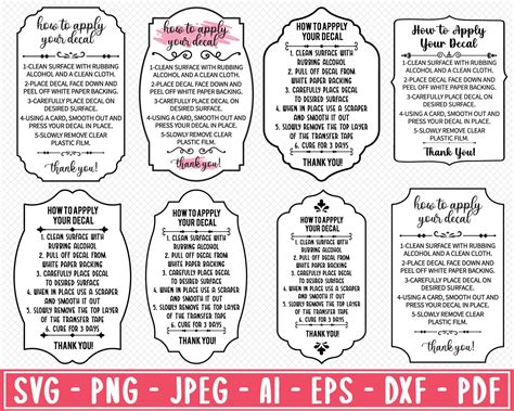 How To Apply Decal Svg Bundle How To Apply Decal Card Svg Etsy