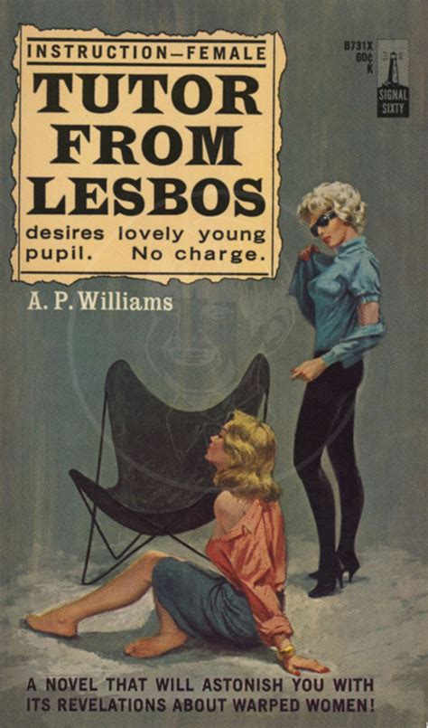 Tutor From Lesbos 10 X 17 Giclée Canvas Print Of A Vintage Lesbian Pulp