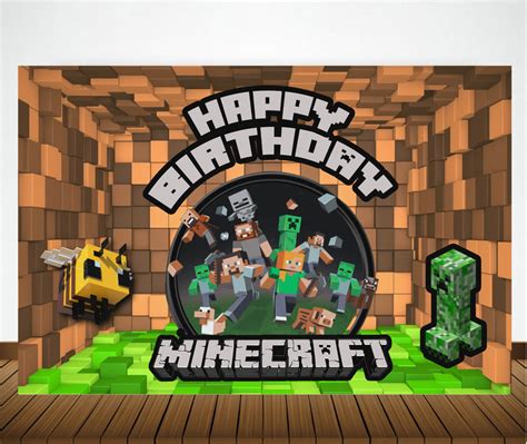 Buy Minecraft Party Decoration Backdrop | Party Supplies | Thememyparty