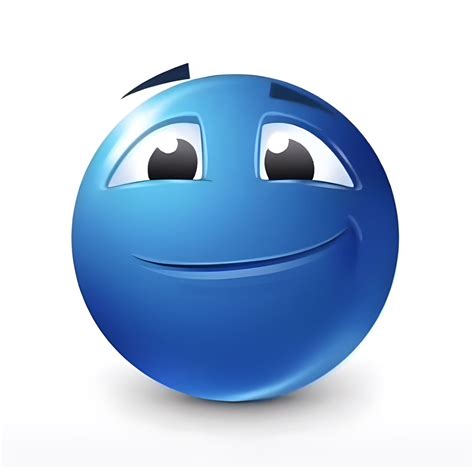 Funny Emoticons Smileys Emoji Man Blue Emoji 3d Man Raised Eyebrow