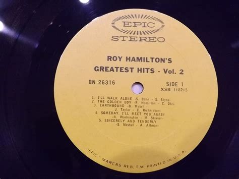 Roy Hamiltons Greatest Hits Volume Ii 33 Vinyl Record Etsy