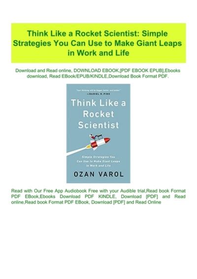 Read Pdf Think Like A Rocket Scientist Simple Strategies You Can Use