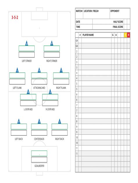 Soccer Lineup Sheets Fill Online Printable Fillable Blank Pdffiller