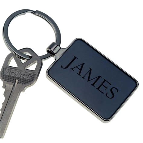 Shop For And Buy Rectangle Metal Key Fob With Gunmetal Insert Custom