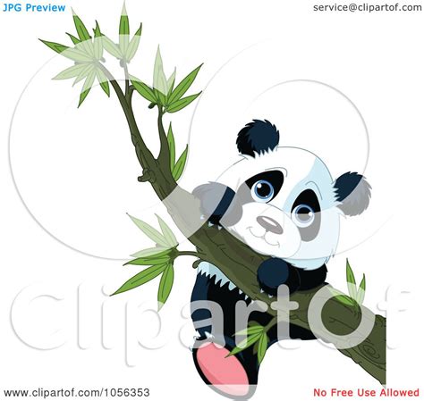 Royalty Free Vector Clip Art Illustration Of A Cute Baby Panda Hanging