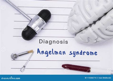 Diagnosis Of Angelman Syndrome Neurological Hammer And Brain Figure