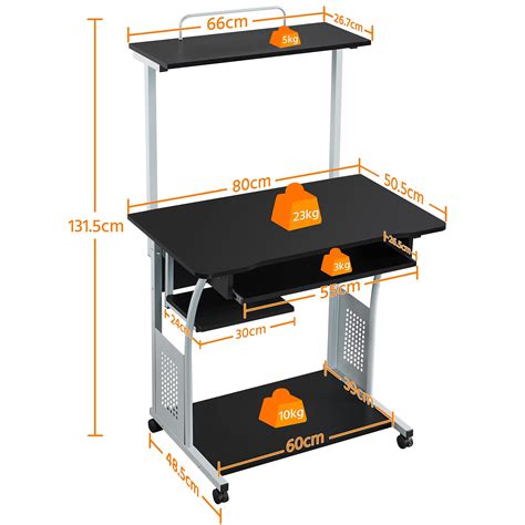 Buy Yaheetech 2 Tiers Computer Desk With Keyboard Shelf And Printer
