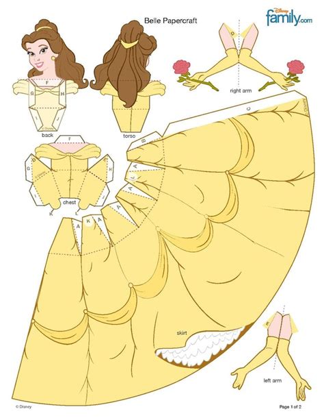 Princess birthday party template postermywall. Princesas Disney - Bela | Paper Toy | Pinterest | Disney