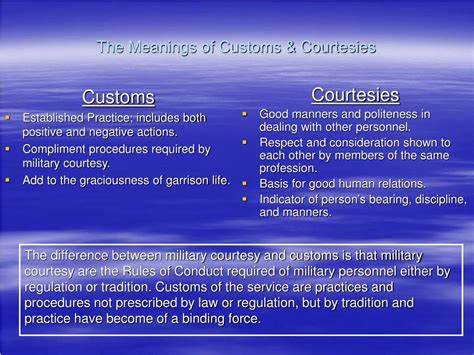 Ppt Military Customs And Courtesy Powerpoint Presentation Id357196