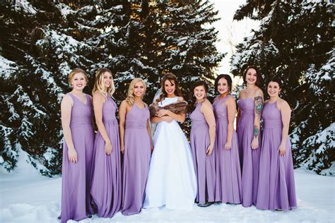 Winter Wedding Lavender Bridesmaid Dresses