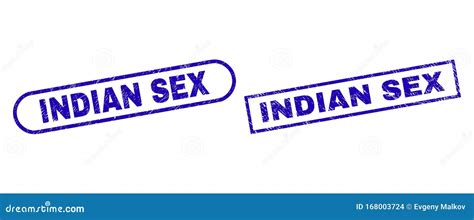 Indian Sex Blue Rectangle Stamp Seal With Distress Style Stock Vector