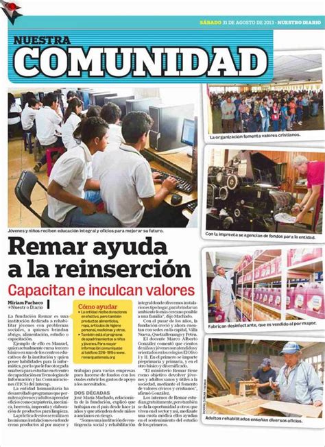 Reportaje Gráfico En El Periódico Nuestro Diario De Guatemala