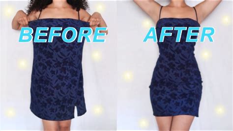 Diy Fitted Dress Thrift Flip How To Make A Dress Loose To Tight Youtube