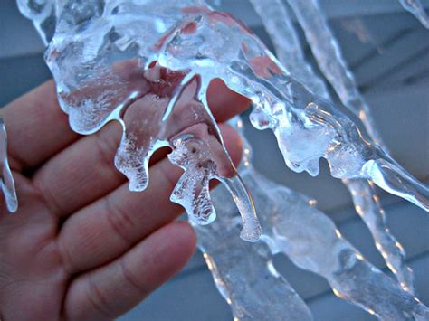 The first concept is a given, the second one, however, is insidious and warrants monitoring. Oddly-shaped icicle | I put my hand between the two parts ...