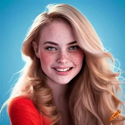 High Resolution Portrait Of A Smiling Young Woman With Blonde Hair And