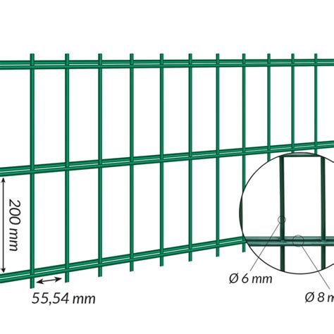 Panneau Rigide Double Fil Premium X X Mm Avec Poteau Encoches