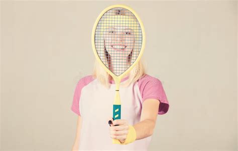 Woman Hold Tennis Racket In Hand Tennis Club Concept Tennis Sport And