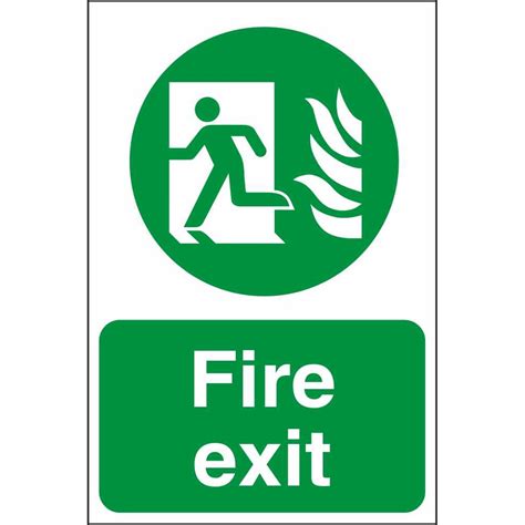 Fire Exit With Flame Symbol Signs Emergency Escape Fire Safety Signs