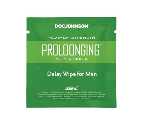 Doc Johnson Prolong Wipe With Ginseng ⋆ Sound And Vision Adult