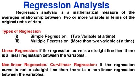 Regression analysis includes several variations, such as linear, multiple linear, and nonlinear. Six Sigma Regression Analysis Formula | Process Exam