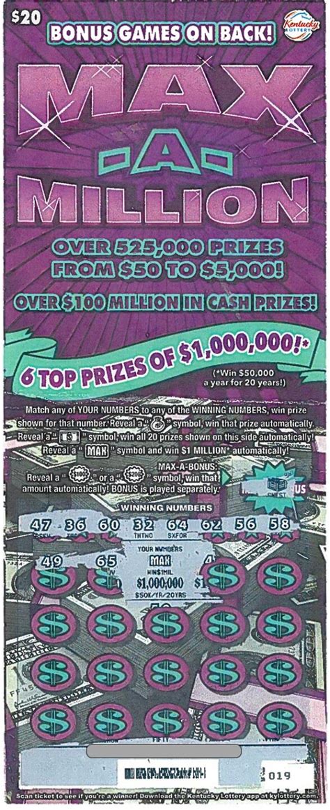 cynthiana man wins 1 million on 20 lottery ticket