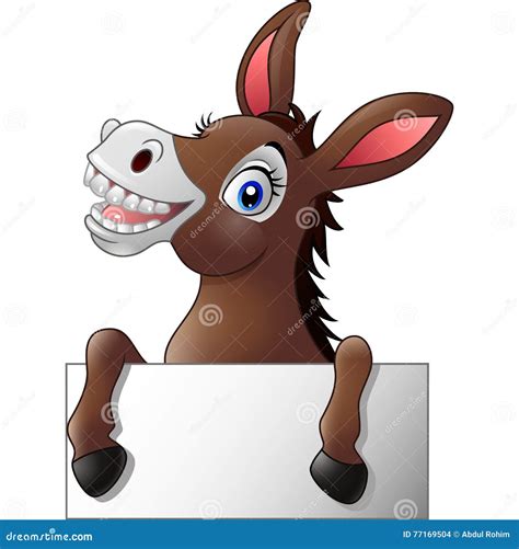 Funny Donkey Cartoon With Wearing Bell Royalty Free Stock Image
