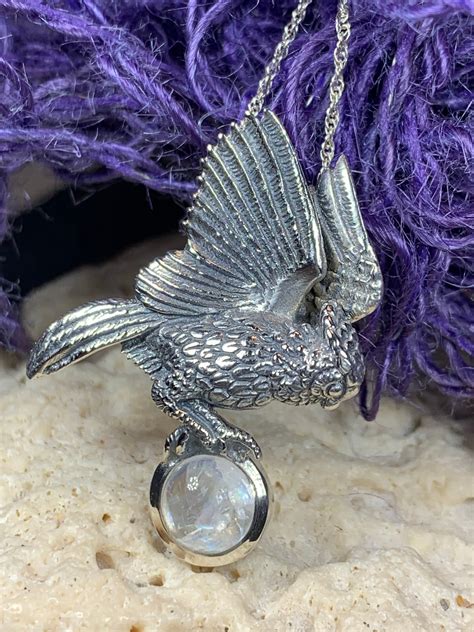 Owl Necklace, Nature Jewelry, Celtic Jewelry, Owl Jewelry, Bird Jewelry, Moonstone Jewelry ...
