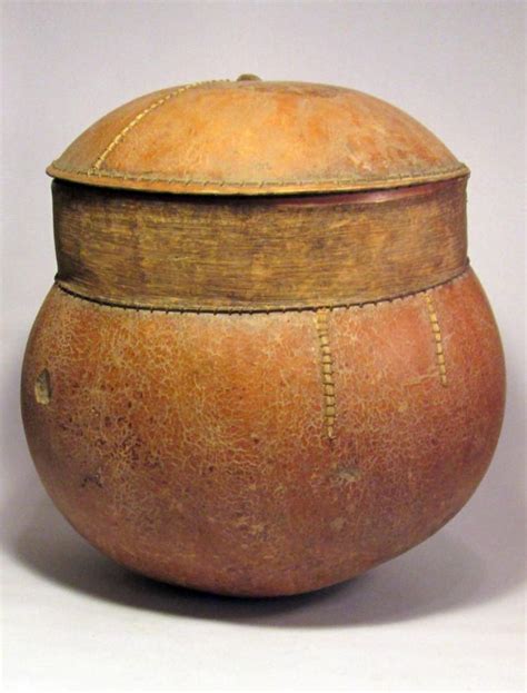 Huge Natural Gourd Calabash Container From The Tuareg