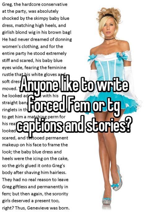 This is the first caption i have made in a while but hopefully can get back into the swing of things. Anyone like to write forced Fem or tg captions and stories?