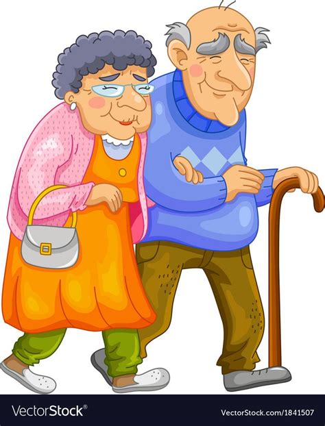 Happy Old Couple Royalty Free Vector Image Vectorstock Old Couples
