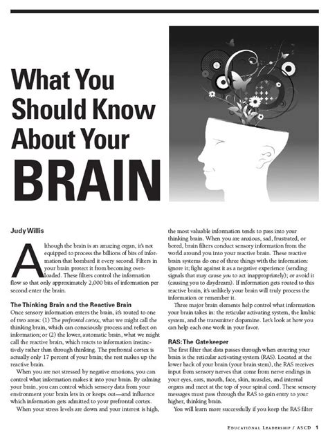 What You Should Know About Your Brain Brain Facts Brain Based