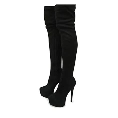 throne ashtonlivee womens ladies mens thigh high over the knee stretch suede leather boots