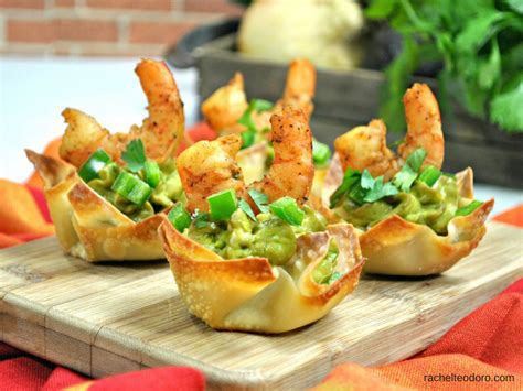 Best of all, shrimp is high in protein and low in calories! Shrimp Avocado Wonton Cup Appetizer Recipe - Rachel Teodoro