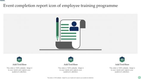 Event Completion Report Icon Of Employee Training Programme Pictures