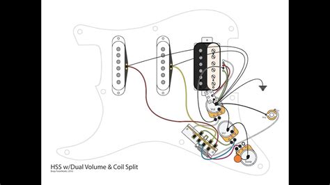 Wiring diagrams for stratocaster, telecaster, gibson, jazz bass and more. Hss Wiring Diagram Coil Split 1 Volume 2 Tones